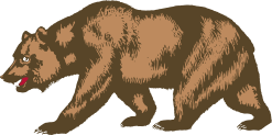 A California grizzly bear, feature art for Labor Organization